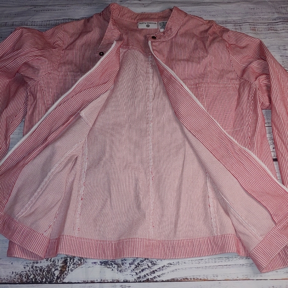 Vintage Kathy Ireland Striped Moto Jacket, XL - Picture 5 of 7